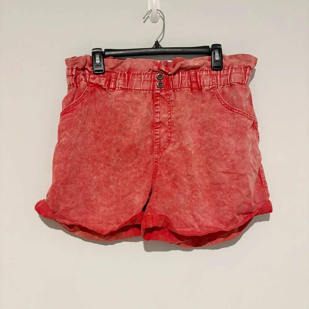 Wild Fable Acid Wash Vintage Paperbag‎ Shorts Red Size Large